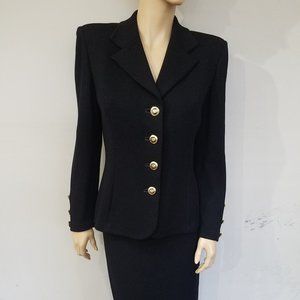 ST JOHN Basics Black Skirt Suit